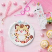 Elegant Tiger Baby Shower Pappteller (Party)