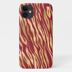 Elegant Tiger Burgundy Gold Chic Stilvoll Case-Mate iPhone Hülle