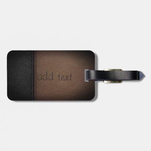 Elegant, Tigerkopf Leathe Look - Personalisiert Gepäckanhänger (Rückseite horizontal)