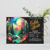 Elegant Timberland Whimsical Adventure Baby Shower Einladung (Stehend Vorderseite)