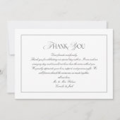 Elegant Timeless Black and White Wedding Photo Dankeskarte (Vorderseite)