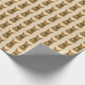 Elegant Timeless Charming Corgi Green Scarf Holly Geschenkpapier (Ecke)