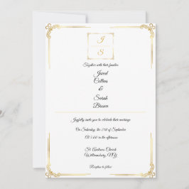 Elegant Timeless Formal Gold Wedding Invitation Einladung