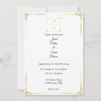 Elegant Timeless Formal Gold Wedding Invitation Einladung