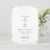 Elegant Timeless Formal Gold Wedding Invitation Einladung (Stehend Vorderseite)
