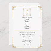 Elegant Timeless Formal Gold Wedding Invitation Einladung (Vorne/Hinten)