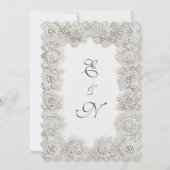 Elegant Timeless Lace Frame Script Formal Wedding Einladung (Rückseite)