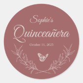 Elegant Timeless Rose Mauve Quinceañera Sticker (Vorderseite)