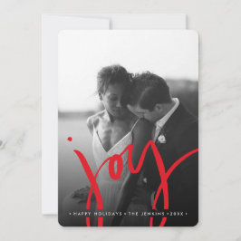 Elegant Timeless Simple JOY | RED HOLIDAYS FOTO Feiertagskarte