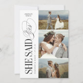 Elegant Timeless Typography 3 photo Engagement Einladung (Vorderseite)