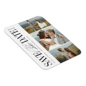 Elegant Timeless Typography 3 Photo Save The Date Magnet (Rechte Seite)
