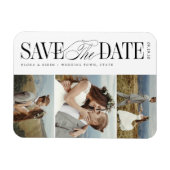 Elegant Timeless Typography 3 Photo Save The Date Magnet (Horizontal)