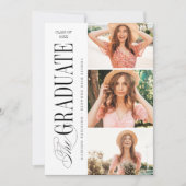 Elegant Timeless Typography 4 Photo Graduation Einladung (Vorderseite)