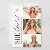 Elegant Timeless Typography 4 Photo Graduation Einladung (Vorderseite)