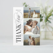 Elegant Timeless Typography 4 Photo Thank You Dankeskarte (Stehend Vorderseite)