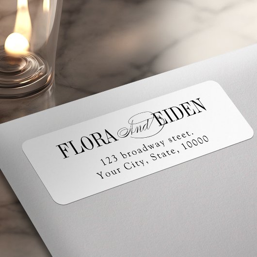 Elegant Timeless Typography Couples Return Address