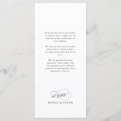 Elegant Timeless Typography Guest Name Wedding Menükarte (Rückseite)