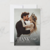 Elegant Timeless Typography Photo Thank You Dankeskarte (Vorderseite)