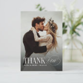 Elegant Timeless Typography Photo Thank You Dankeskarte (Stehend Vorderseite)