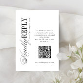 Elegant Timeless Typography Simple QR code wedding RSVP Karte