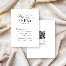 Elegant Timeless Typography Simple Wedding RSVP Karte