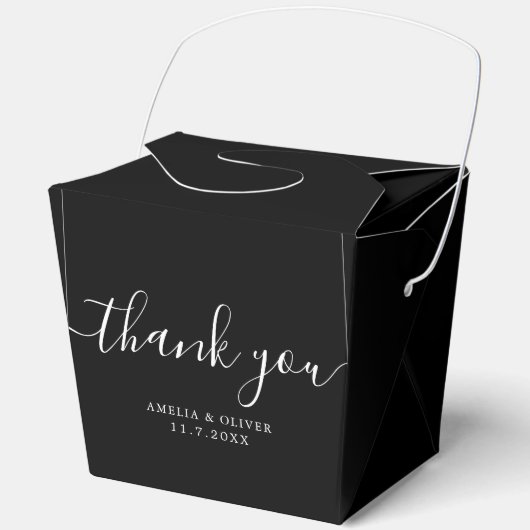 Elegant Timeless Wedding Thank You | Personalized Geschenkschachtel (Vorderseite)