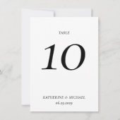 Elegant Timeless White Large Wedding Table Number Einladung (Rückseite)