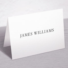 Elegant Timeless White Place Setting Cards Tischnummer