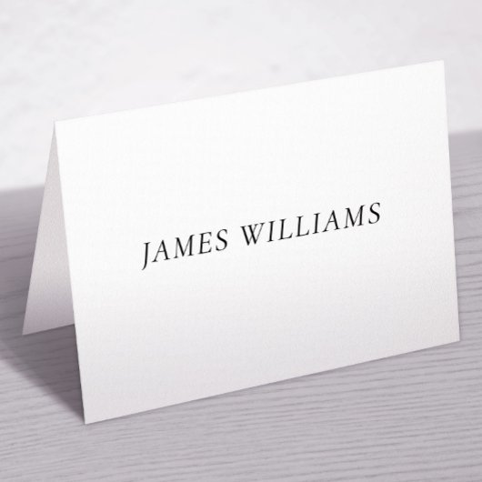 Elegant Timeless White Place Setting Cards Tischnummer