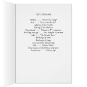 Elegant Timeless White Wedding Program Note Cards (Innen (Rechts))