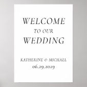 Elegant Timeless White Wedding Reception Sign Poster (Vorne)