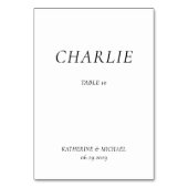 Elegant Timeless White Wedding Table Cards Tischnummer (Rückseite)