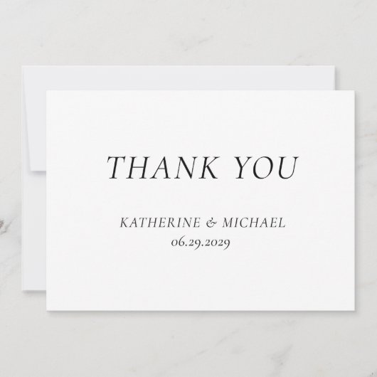 Elegant Timeless White Wedding Thank You Cards Dankeskarte (Vorderseite)
