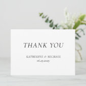Elegant Timeless White Wedding Thank You Cards Dankeskarte (Stehend Vorderseite)