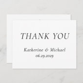 Elegant Timeless White Wedding Thank You Postcards Postkarte (Vorne/Hinten)