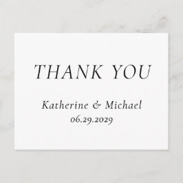 Elegant Timeless White Wedding Thank You Postcards Postkarte