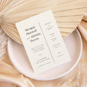 Elegant Timeline Ceremony & Reception Details Einladung