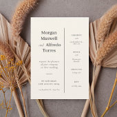 Elegant Timeline Ceremony & Reception Details Einladung