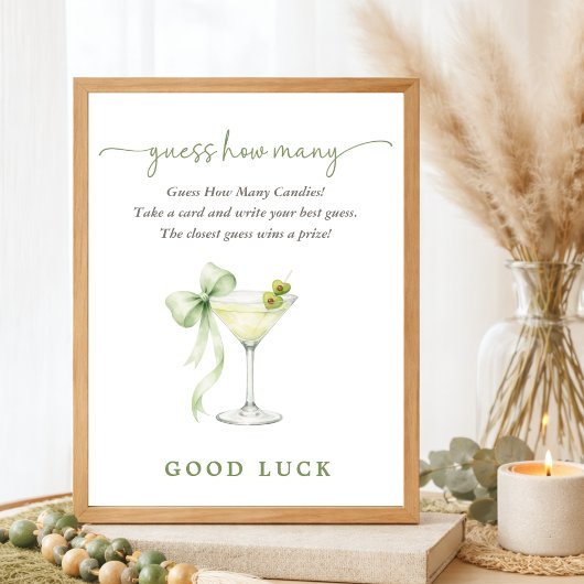 Elegant Tini One Baby Shower Game Guess How Many Poster