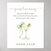 Elegant Tini One Baby Shower Game Guess How Many Poster (Vorne)