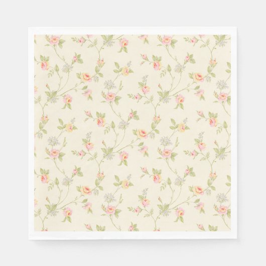 Elegant Tiny Rose Serviette (Vorderseite)