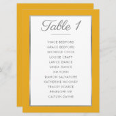 ELEGANT TISCHNUMMER Seating Chart Senf grau (Vorne/Hinten)