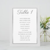 ELEGANT TISCHNUMMER Seating Chart silber grau (Stehend Vorderseite)