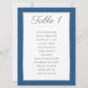 ELEGANT TISCHNUMMER Seating Seating Chart Blue
