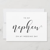 Elegant To my nephew on my wedding day card Einladung (Vorderseite)