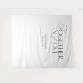 Elegant Together in Love Wedding Welcome Banner Wandteppich (Vorderseite (Horizontal))