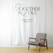 Elegant Together in Love Wedding Welcome Banner Wandteppich (Beispiel)