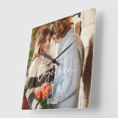 Elegant Together Mr. & Mrs. Foto Personalisiert Quadratische Wanduhr (Winkel)