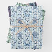 Elegant Toile Christmas Winter Holiday Pattern Geschenkpapier Set (Beispiel)