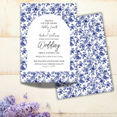 Elegant Toile De Jouy Blumenblume Hochzeit Einladung
